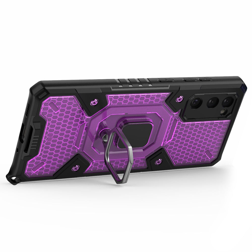 Tough Heavy PC+TPU Hybrid Kickstand Protective Phone Case with Holder Grip Magnetic Metal for Samsung Galaxy S20 FE 2022/S20 FE 4G/S20 FE 5G/S20 Lite - Purple Tough Heavy PC+TPU Hybrid Kickstand Protective Phone Case with Holder Grip Magnetic Metal for Samsung Galaxy S20 FE 2022/S20 FE 4G/S20 FE 5G/S20 Lite - Purple